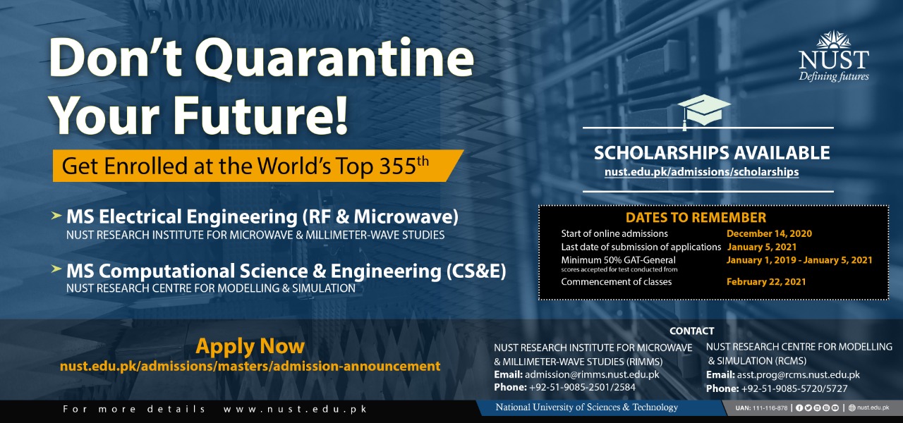 ADMISSION ANNOUNCEMENT National University of Sciences and Technology ADMISSION ANNOUNCEMENT National University of Sciences and Technology