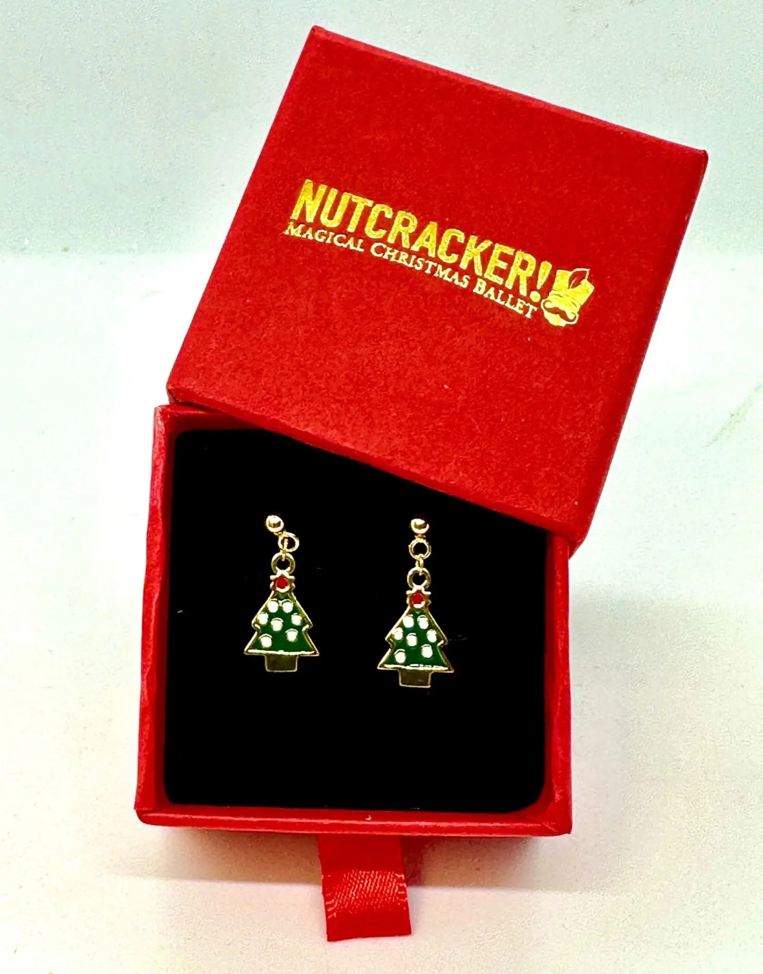 NUTCRACKER! Magical Christmas Ballet Tree Earrings in gift box