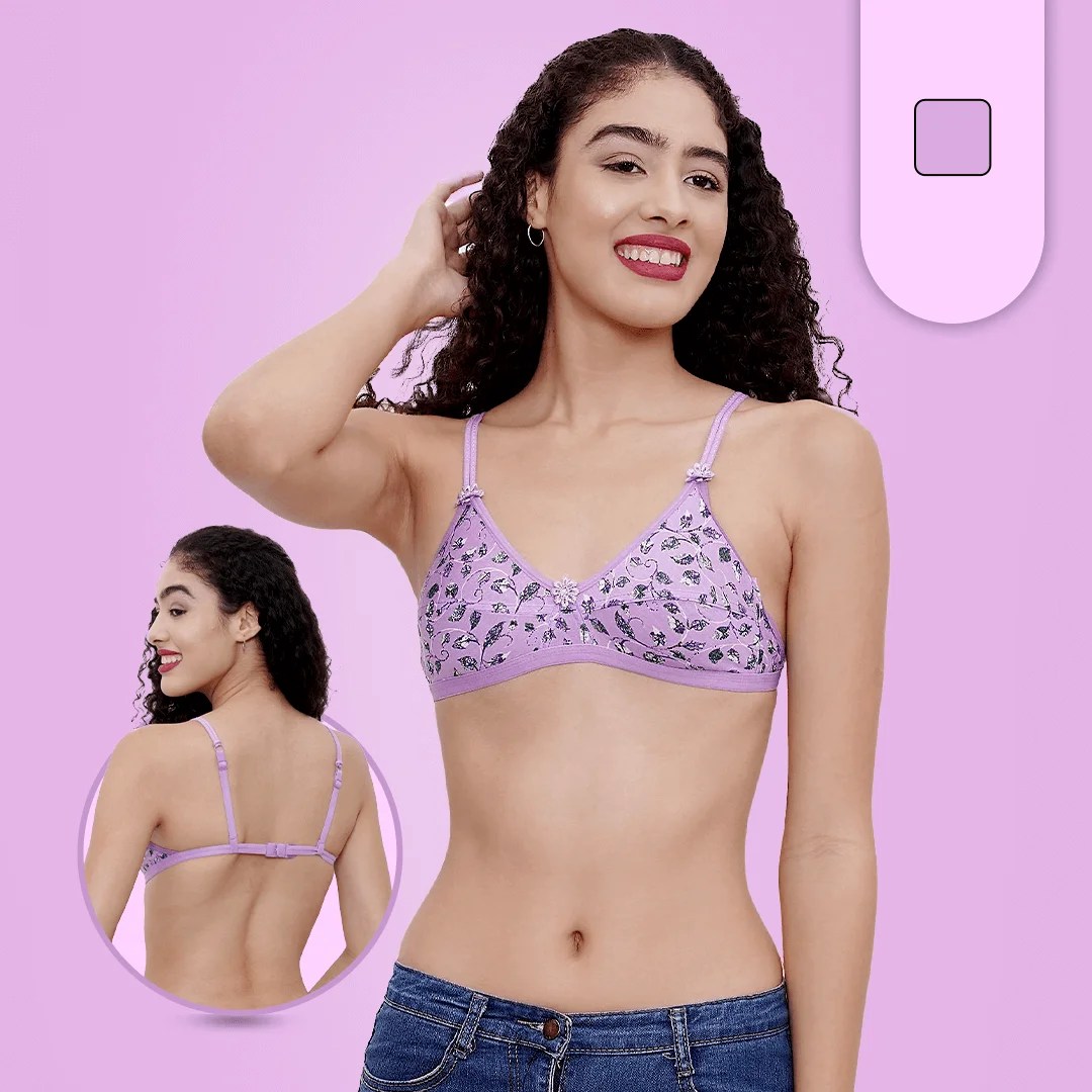 Full Coverage Leaf Printed Everyday Bra For Women ‣ NUTEX.IN