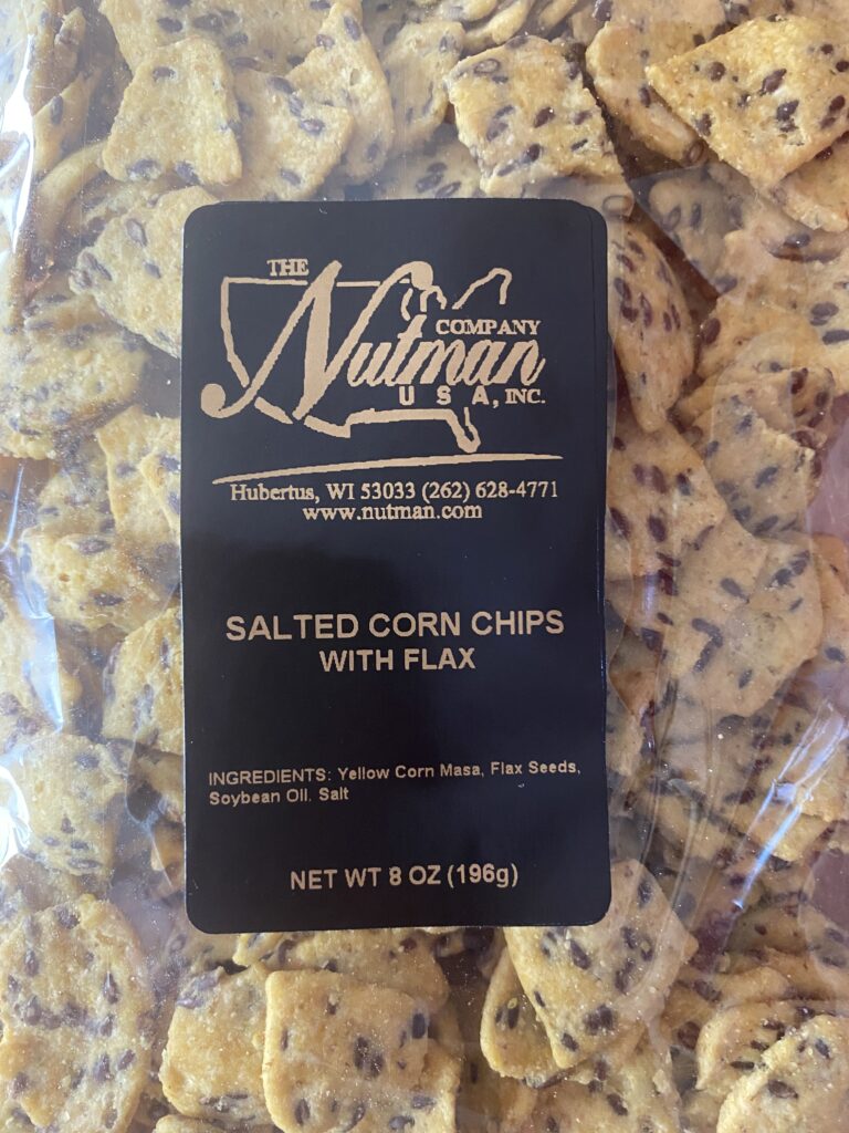 Salted Corn Chips with Flax (8 oz) The Nutman Company USA, Inc.