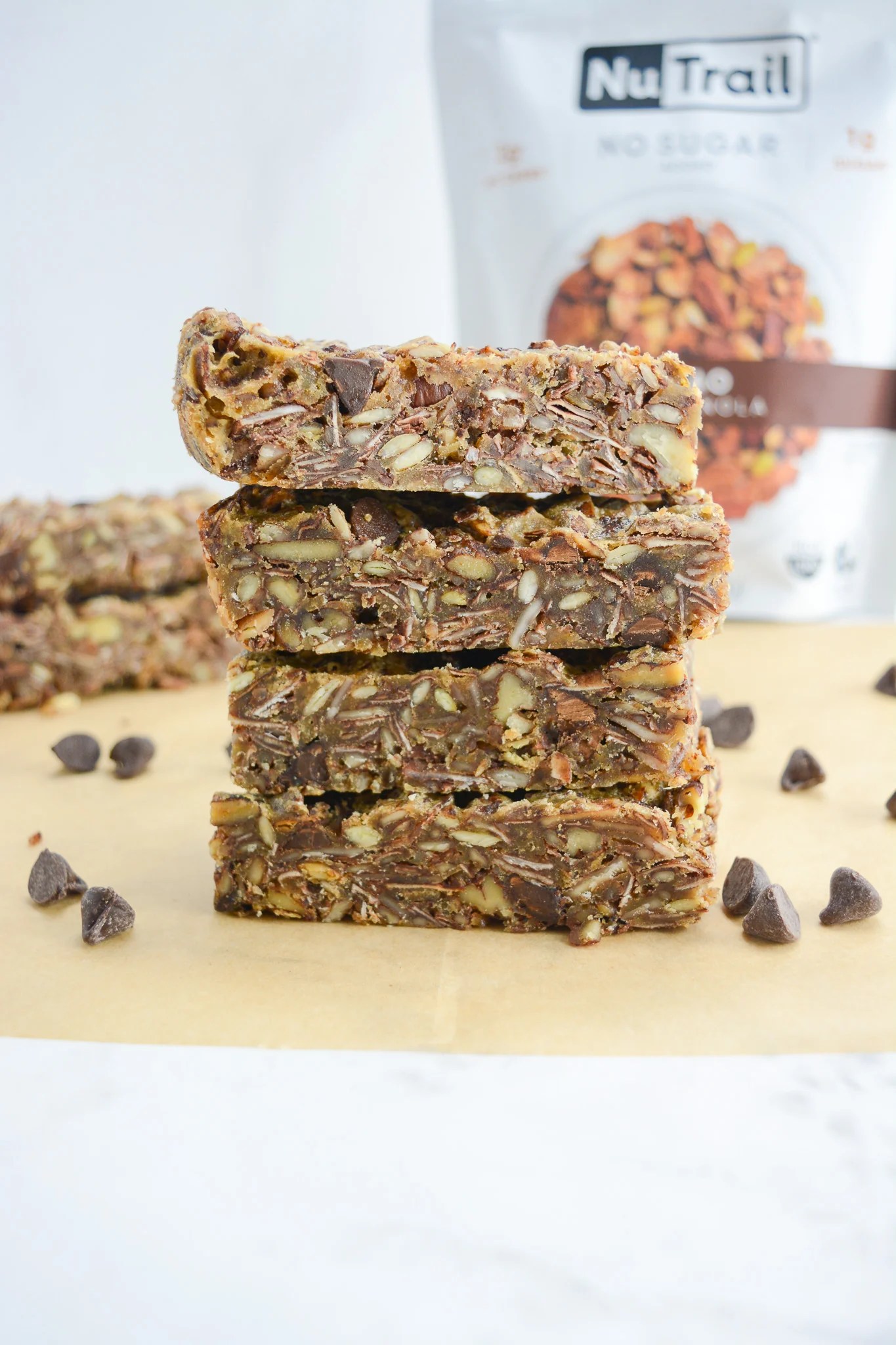 Chocolate Peanut Butter Low Carb Granola Bars NuTrail