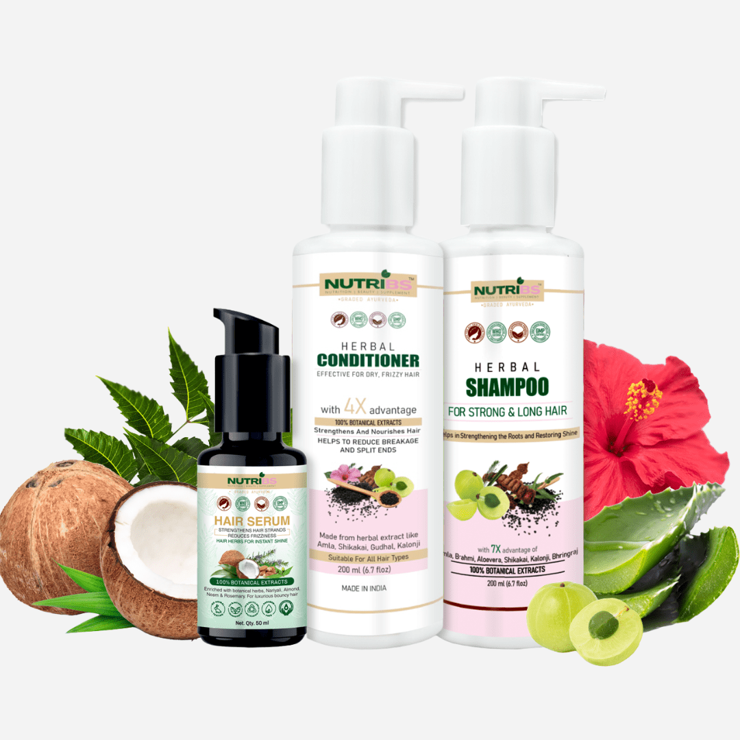 Nutribs Hair care combo Herbal shampoo, Herbal Conditioner and Hair