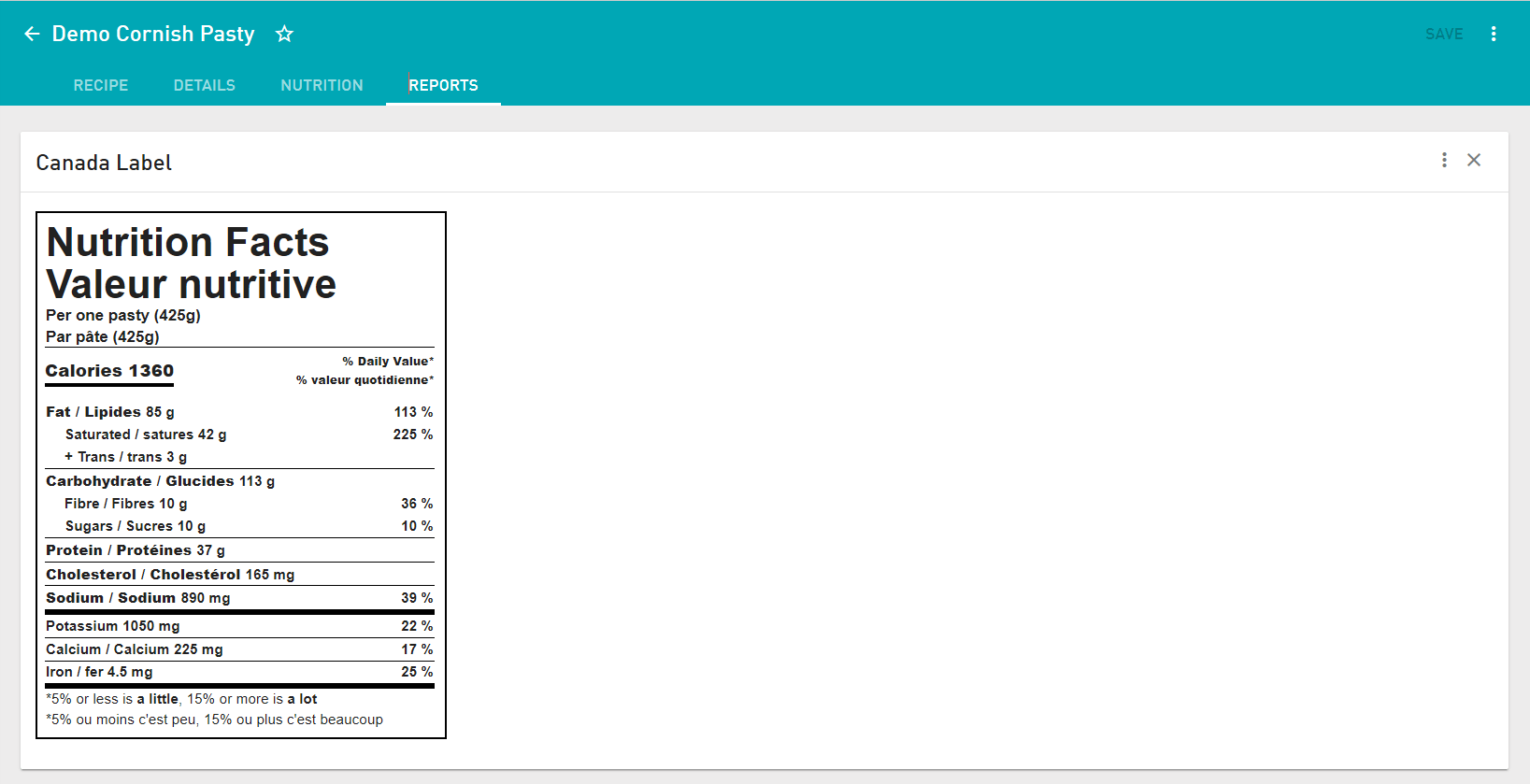 How do I get the Canadian Nutrition Facts label? NutriCalc