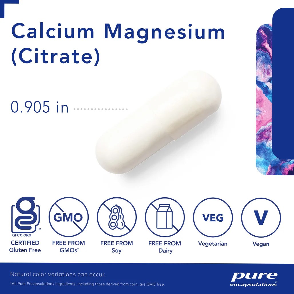 Pure Encapsulations Calcium Magnesium Citrate 90 Capsules Nutriessential