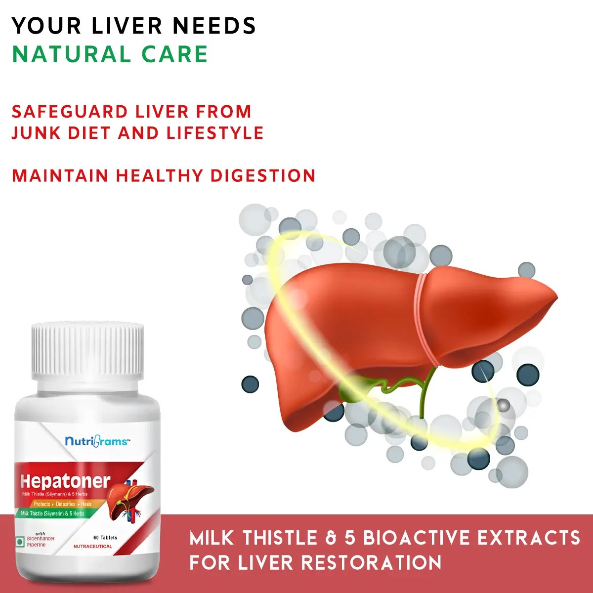 Hepatoner Herbal Liver Detox Supplement for Fatty Liver with Powerful