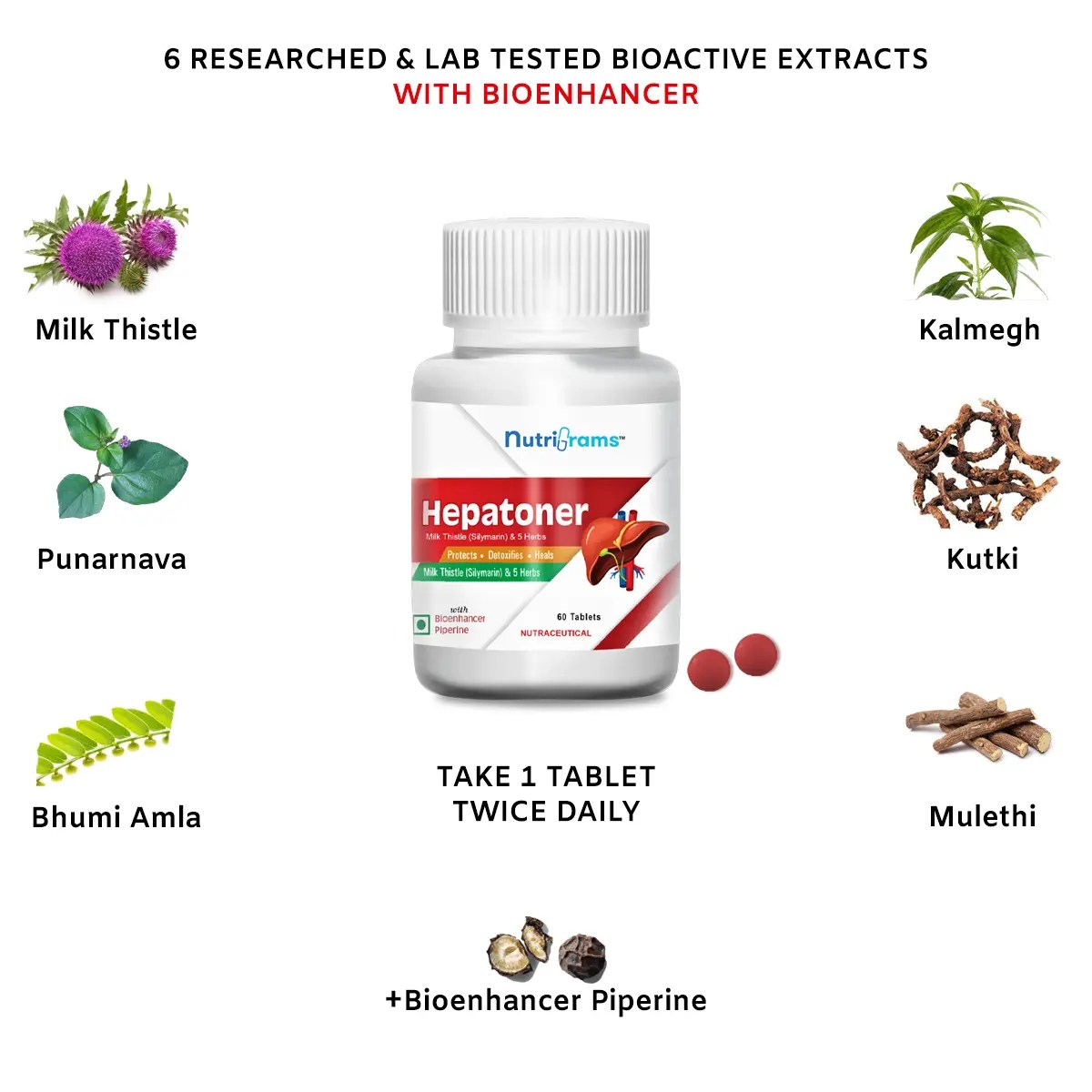 Hepatoner Herbal Liver Detox Supplement for Fatty Liver with Powerful