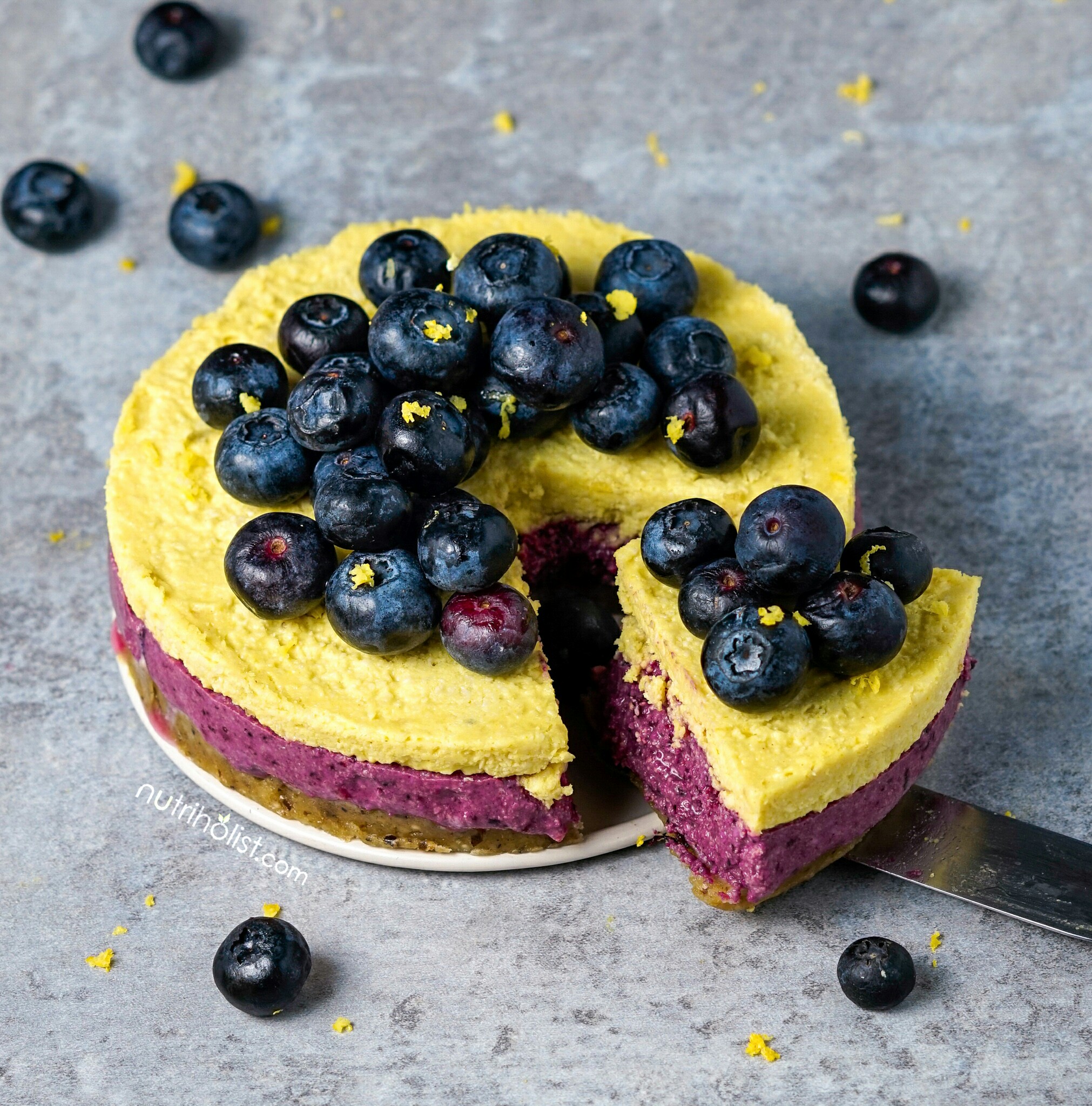 Blueberry Lemon Ice Cream Cake (V,GF) Nutriholist