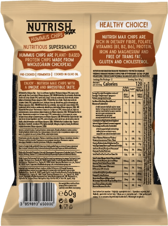 Chickpeas wholegrain chipsHummusClassic Sea Salt Nutrish Max Chips