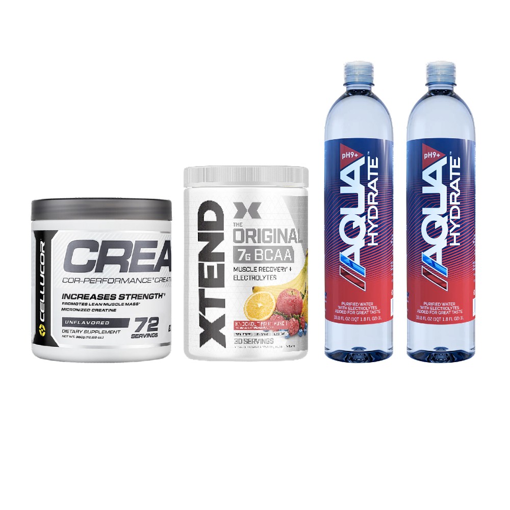 CREATINA CELLUCOR 72 SERV + XTEND BCAA 30 SERV + 2 AQUA HYDRATE 1 LT