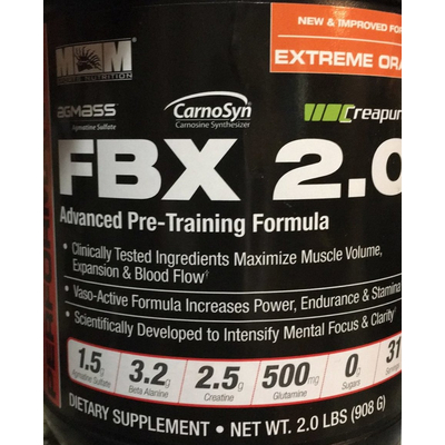 Carbs In Fbx 2.0 Pre-Training Formula, Extreme Orange | Carb Manager