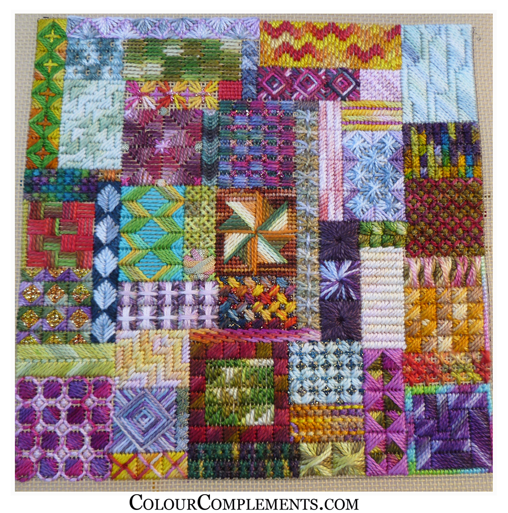 Free Colorful Needlepoint Stitch Sampler Nuts about Needlepoint