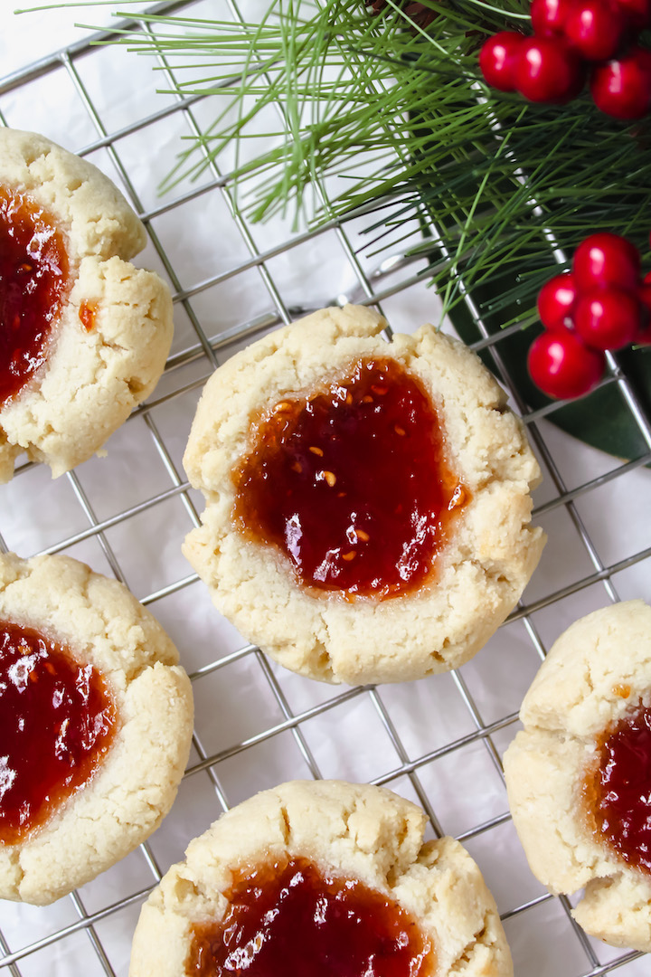 Almond Flour Thumbprint Cookies (vegan, glutenfree, refined sugar free