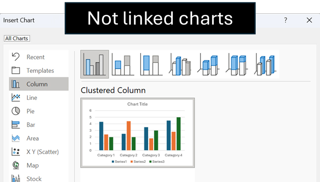 What is a linked chart in PowerPoint?