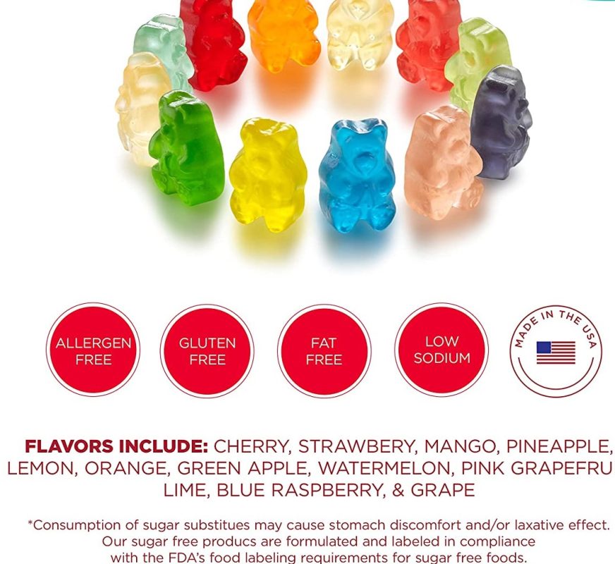 Albanese Sugar Free Gummi Bears (Sugarless, Gummy) 2 lbs made in usa