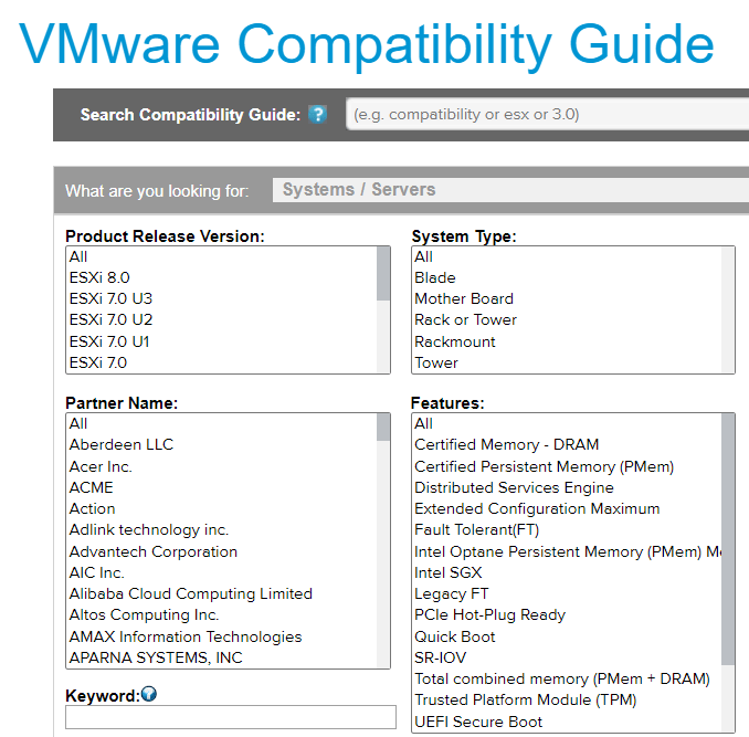 Check Server hardware compatibility with VMware vCenter 8 and