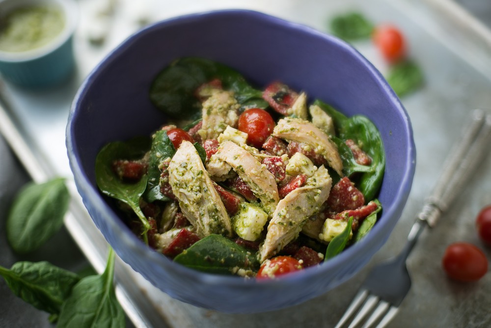 Chicken pesto salad
