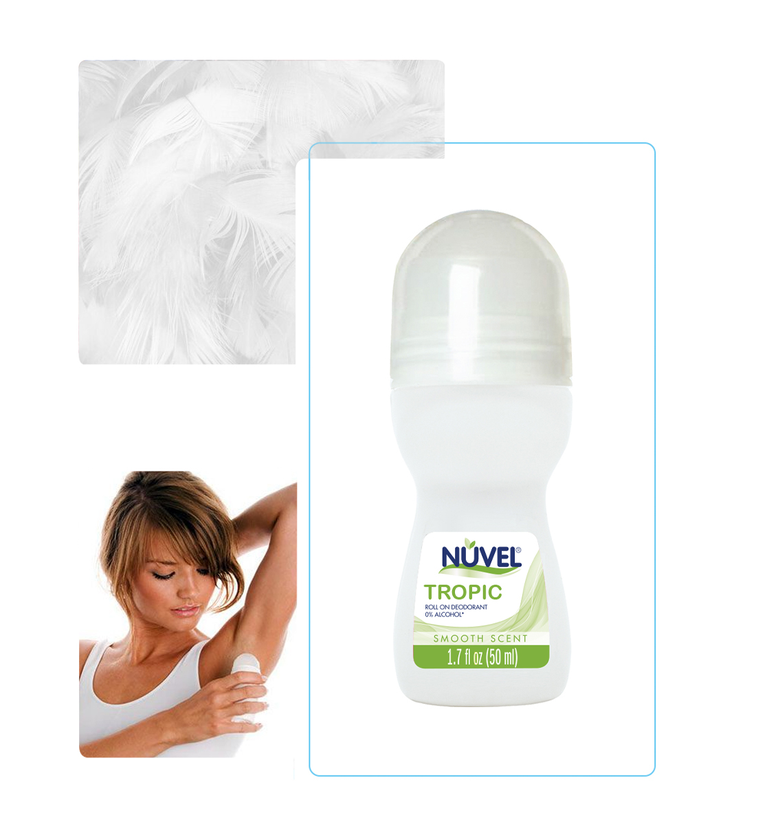 Nuvel Tropic Roll On Deodorant 1.7 FL OZ Nuvel