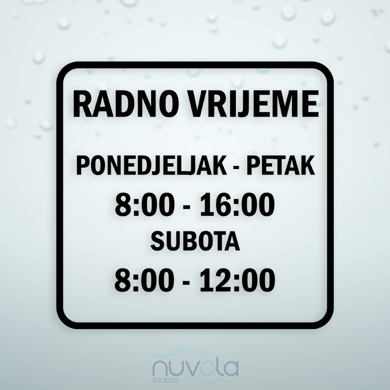 Naljepnica radno vrijeme