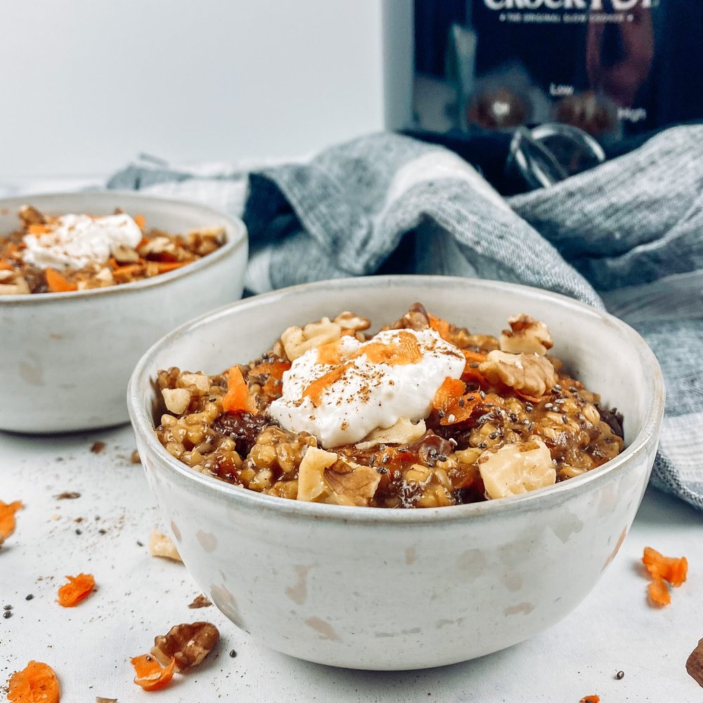 Carrot Cake Slow Cooker Oatmeal Showit Blog