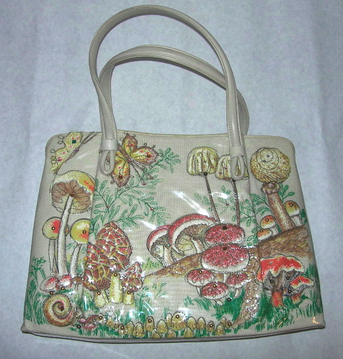 Vintage mushroom motif purse