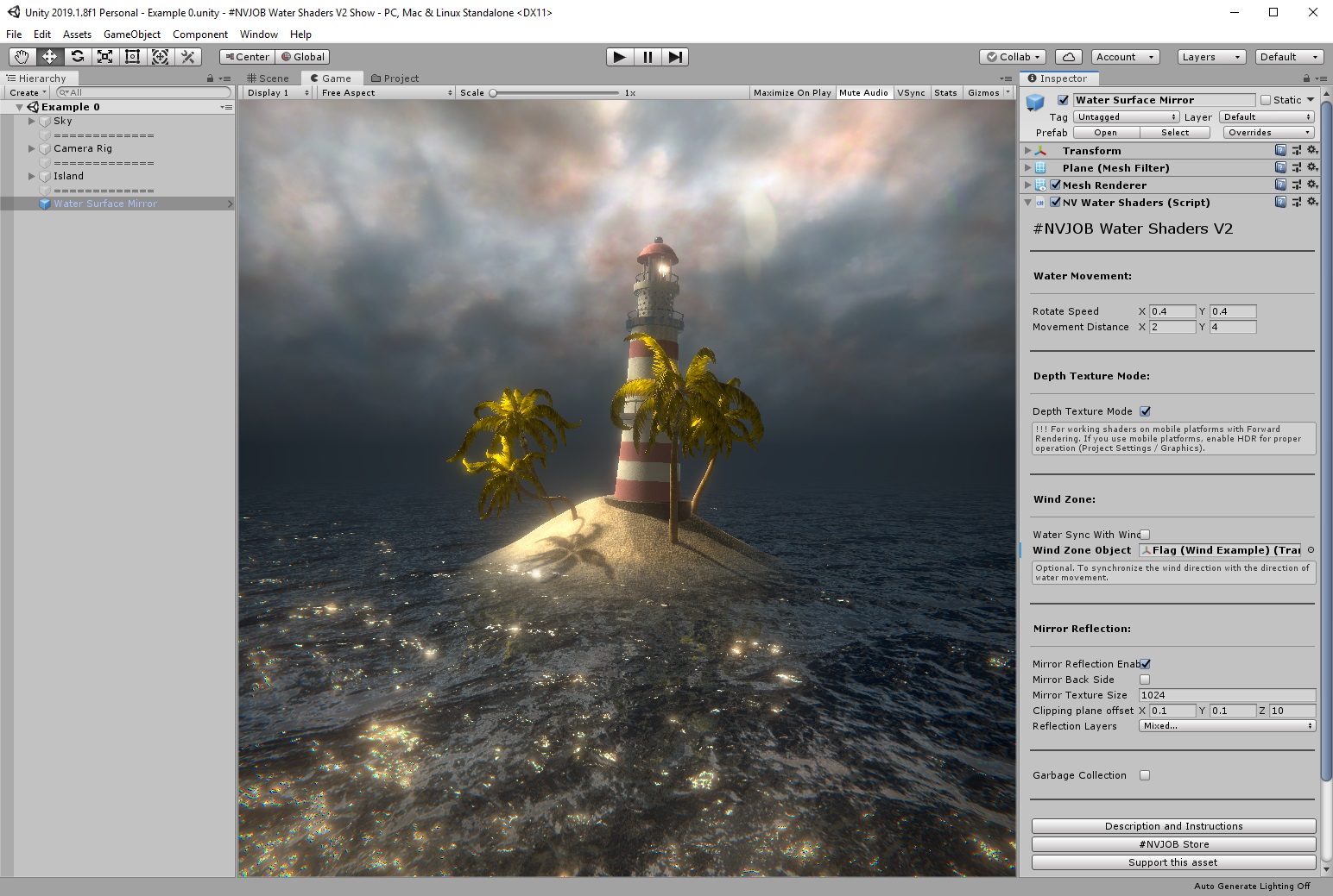 NVJOB Water Shaders V2.x. Component Settings (NVJOB / NV Water