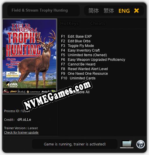 Field & Stream Trophy Hunting Trainer +10 v1.6 »