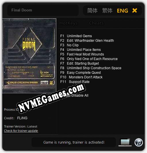 Final Doom Cheats, Trainer +11 FLiNG »