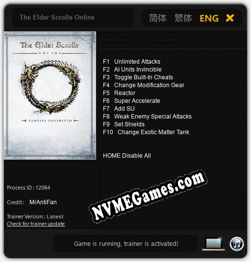 The Elder Scrolls Online Cheats, Trainer +10 MrAntiFan »