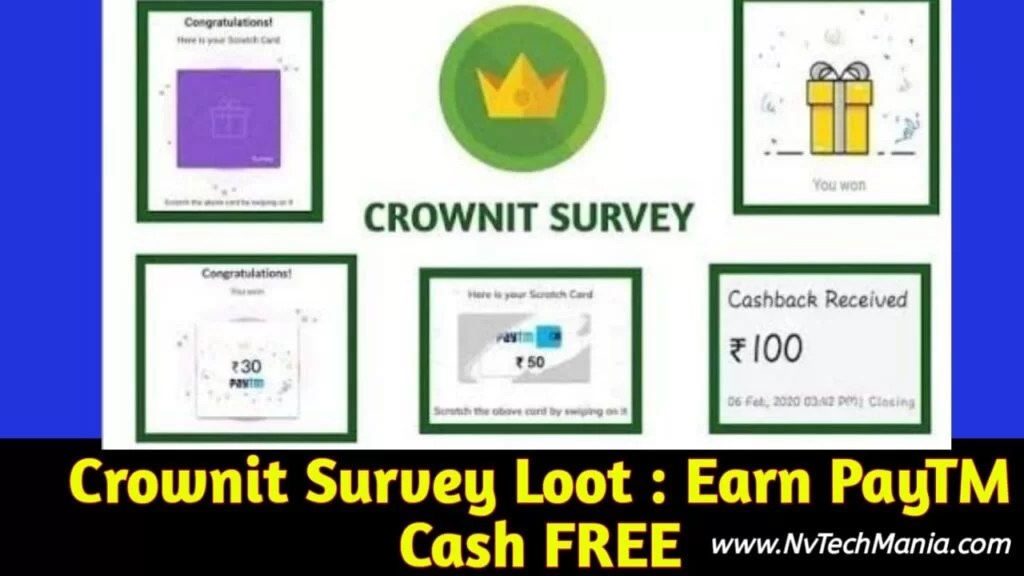 Crownit Survey Loot Earn FREE Paytm Cash NvTechMania