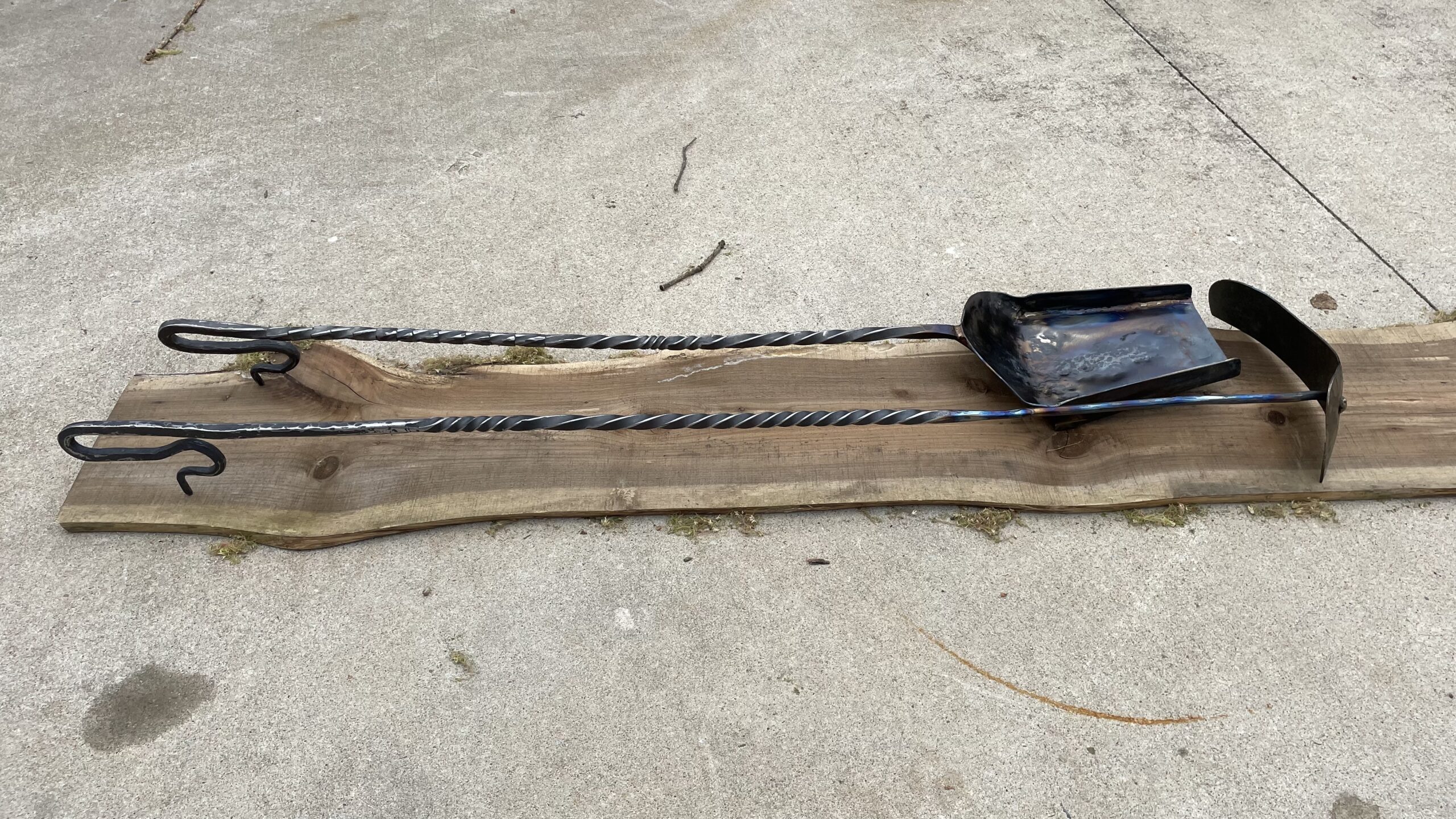 Massive Fireplace rake and shovel NWA Makers