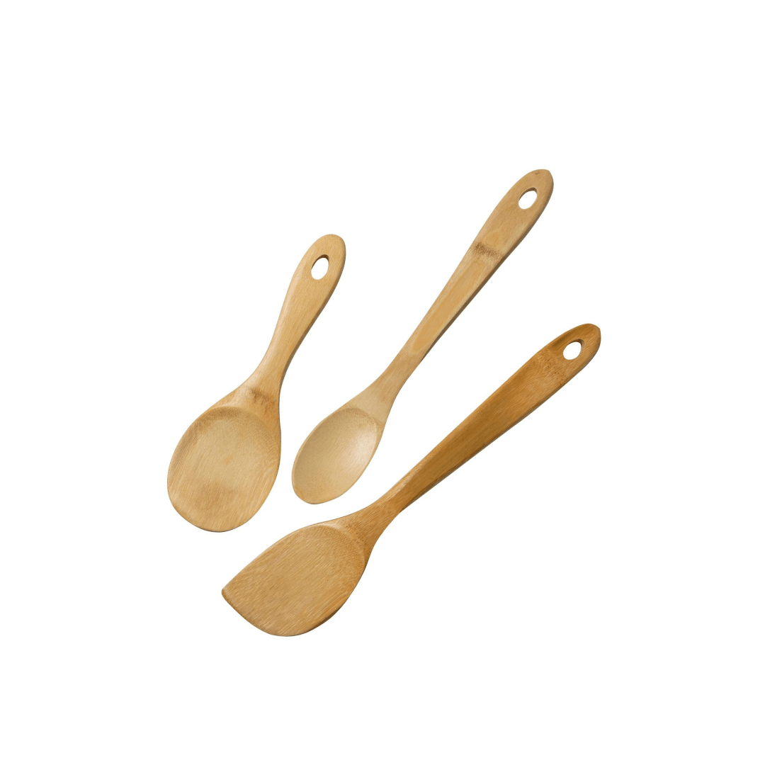 Joyce Chen Burnished Bamboo Wok Utensils, 3Pc. Stir Fry Set