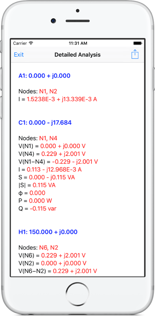Features Circuit Calculator