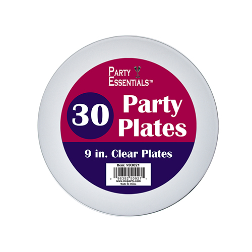 9″ PARTY PLATES CLEAR 30 CT. Northwest Enterprises
