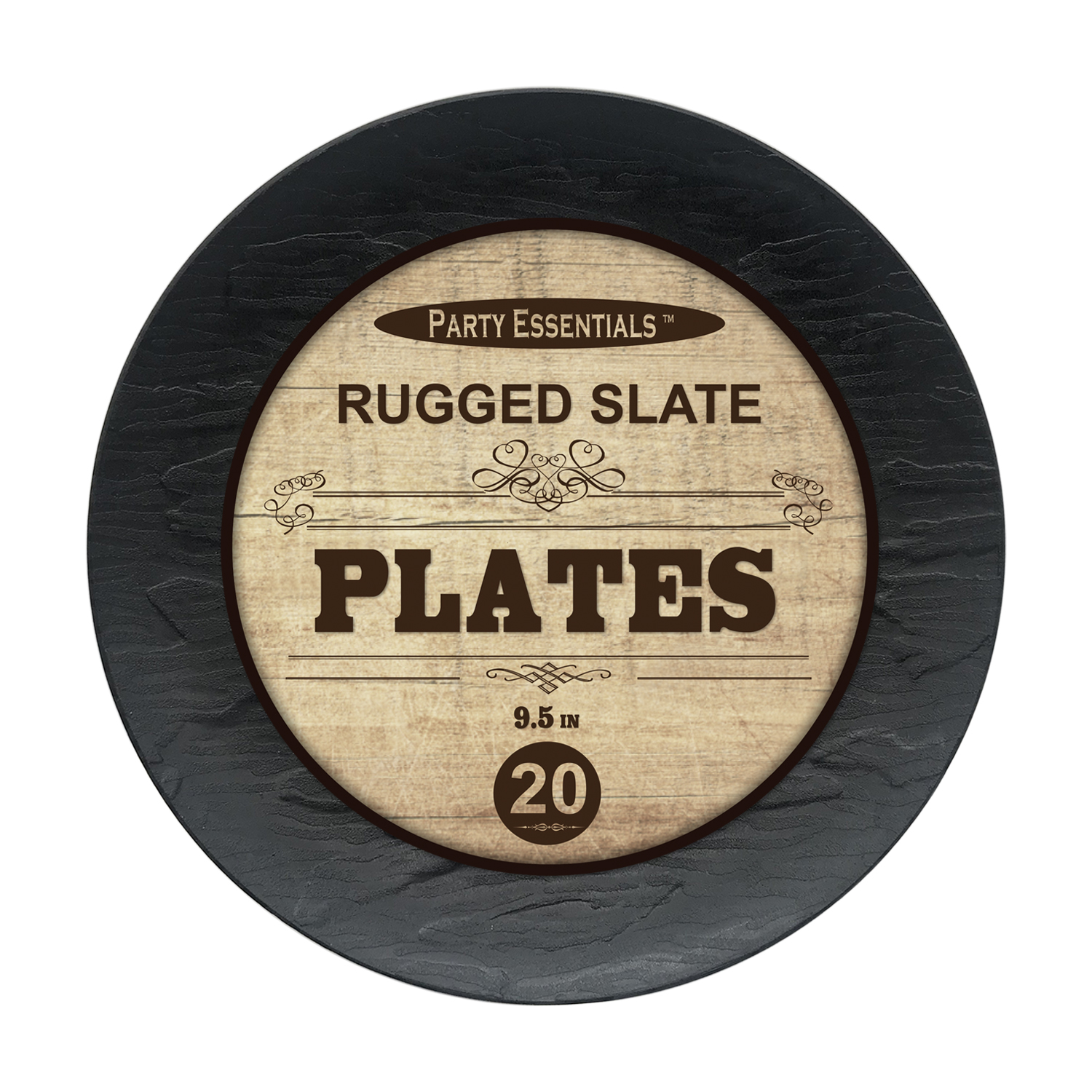 BLACK RUGGED SLATE PLATES9.5″ 20 CT. Northwest Enterprises