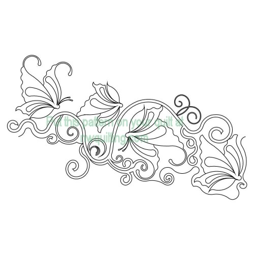 Butterfly Vine edge to edge quilt stitching pattern for long arm