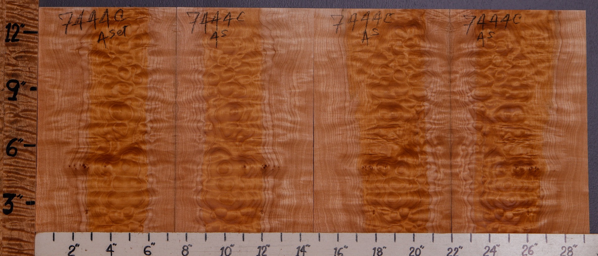 Musical Quilted Maple Microlumber 4 Board Set 29"1/4 X 13" X 1/4 (NWT7444C)