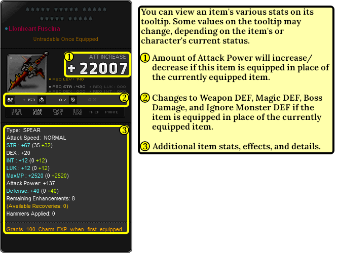 Equipment Information Maple Guide MapleStory