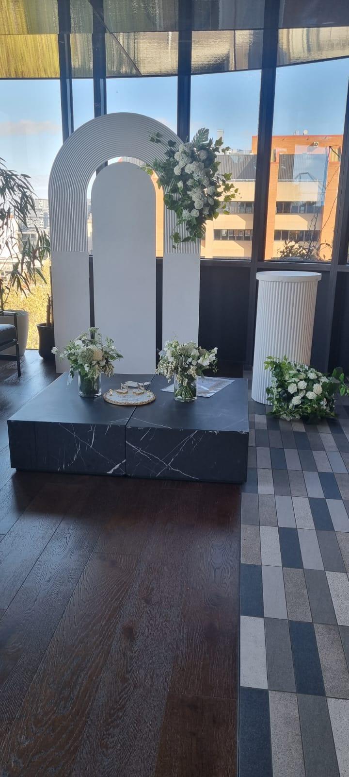 Ripple Arc Backdrop Furniture Hire for Events in Melbourne Stylish