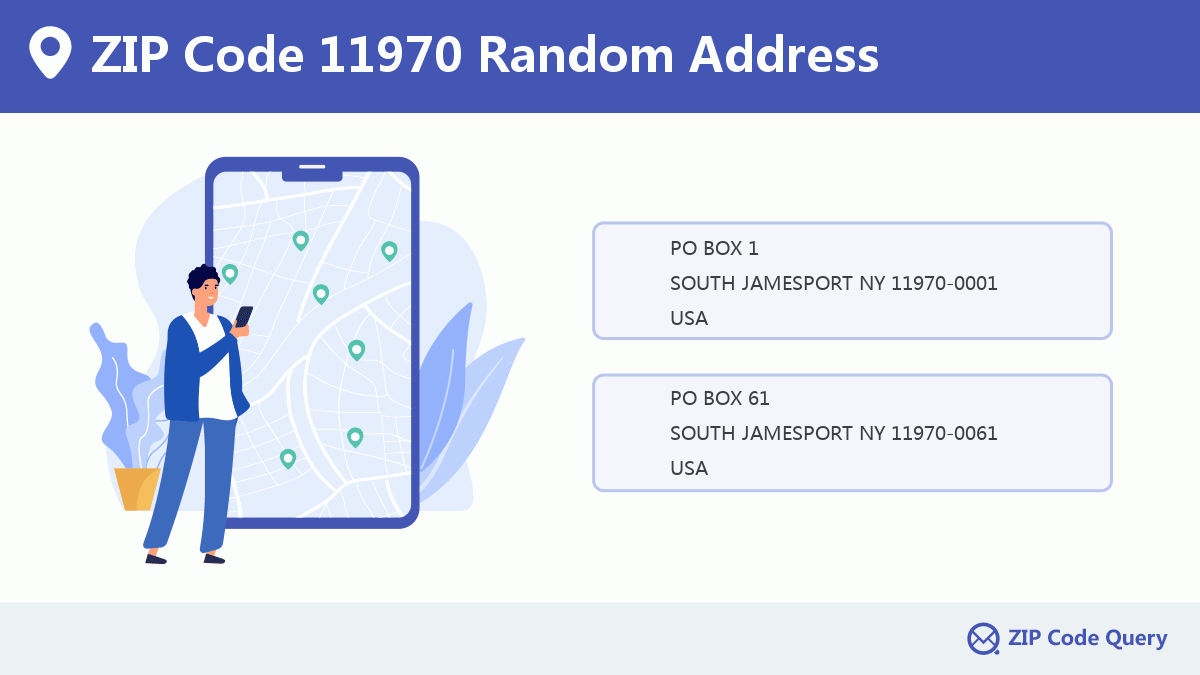 ZIP Code 5 11970 SOUTH JAMESPORT, NY New York United States ZIP
