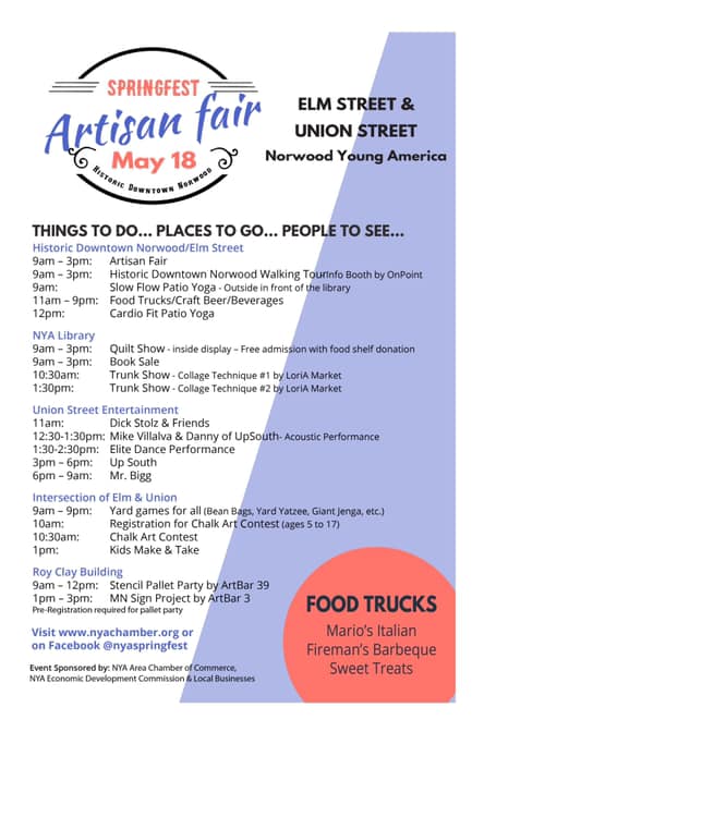Springfest Artisan Fair Norwood Young America Area Chamber of Commerce