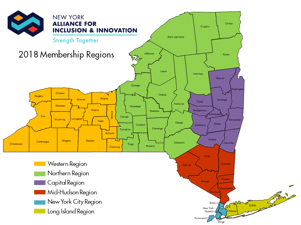 Ny State Regions Map New York Alliance For Inclusion Innovation - Ny Alliance Regions