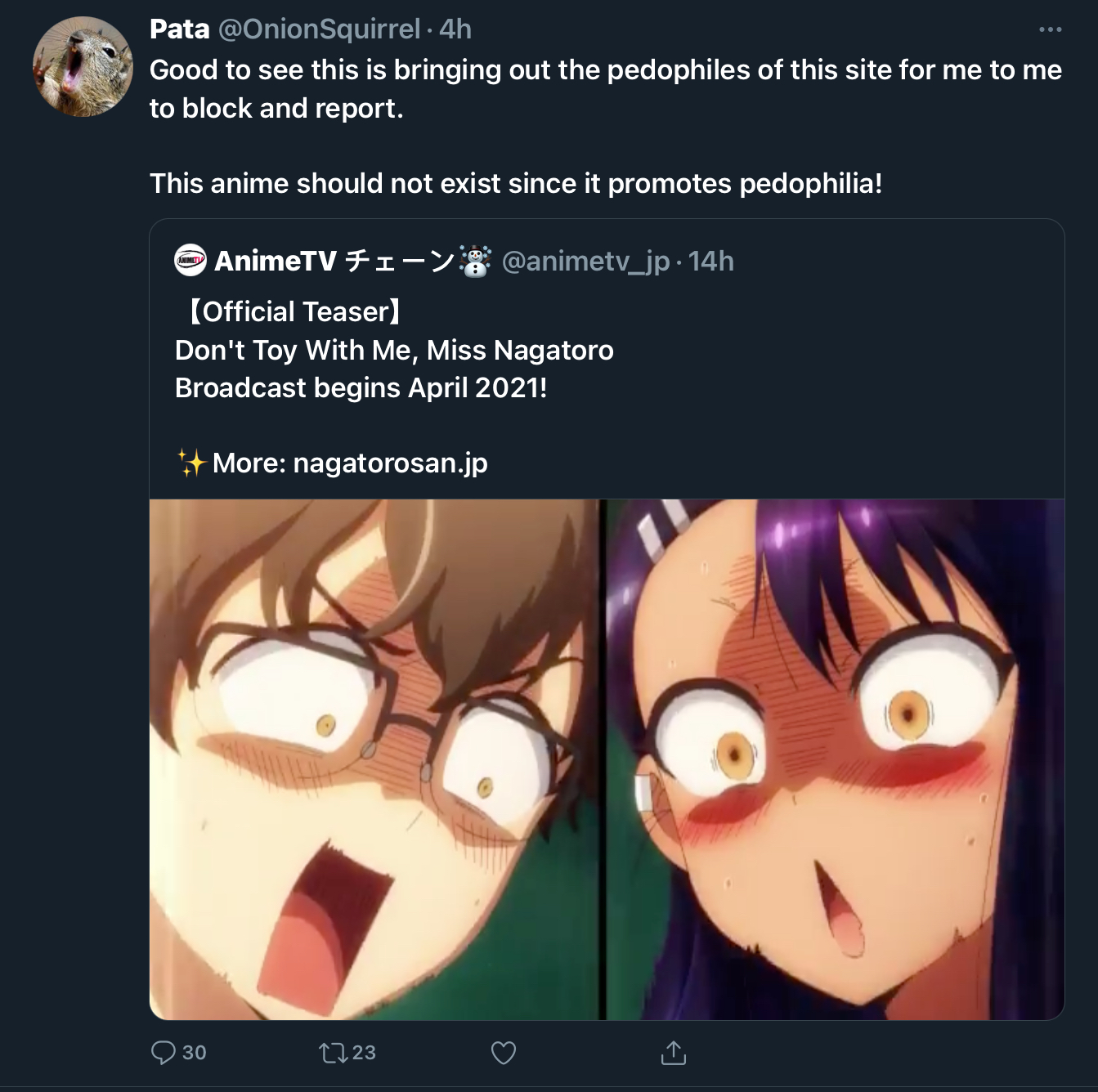 Twitter Mob Fumes Over Don’t Toy With Me, Miss Nagatoro