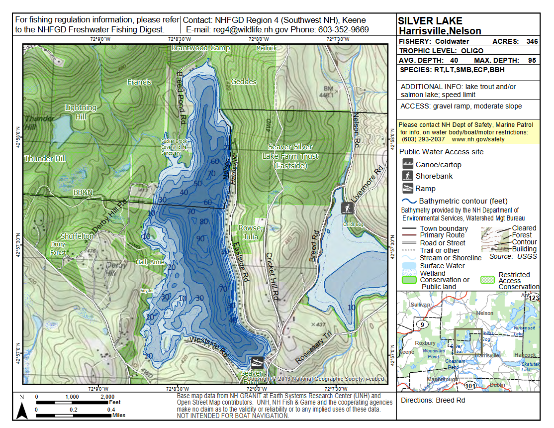 Silver Lake, Harrisville Cheshire, New Hampshire, US Birding Hotspots