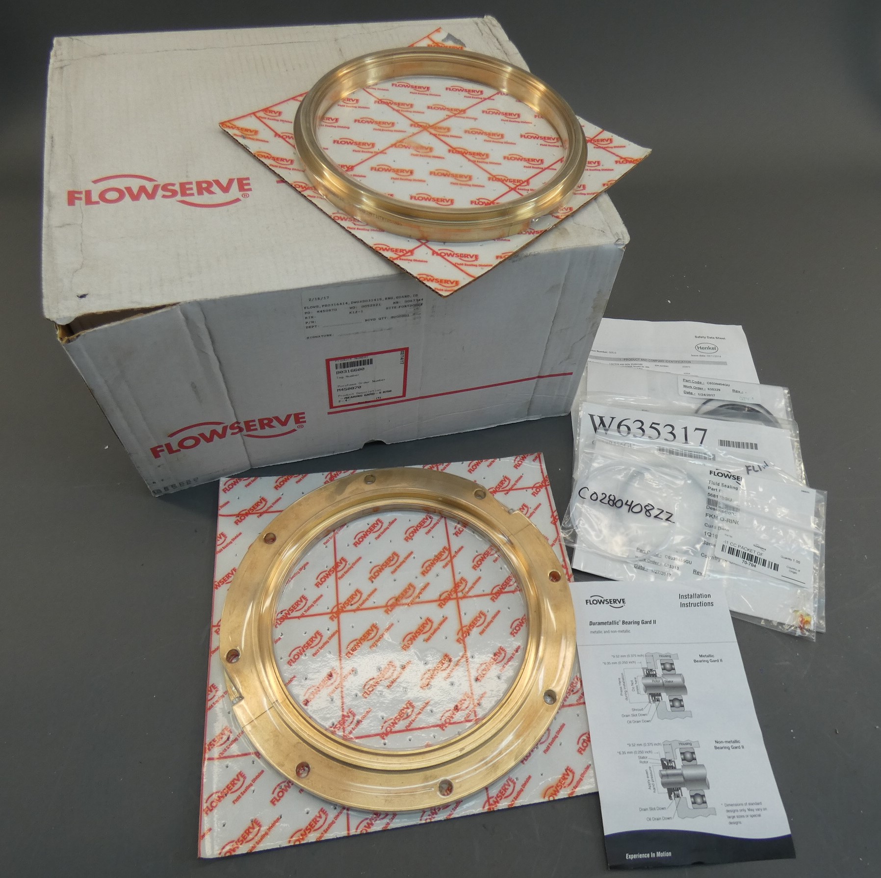 Flowserve B0316600 Durametallic Bearing Gard II S 8250, C0338961FJ