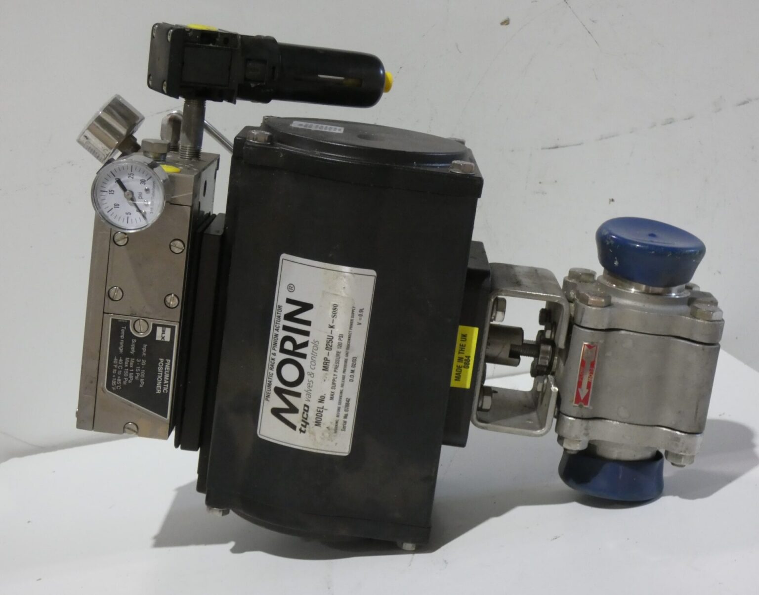 Morin Tyco MRP025UKS080 Pneumatic Rack & Pinion Actuator Positioner