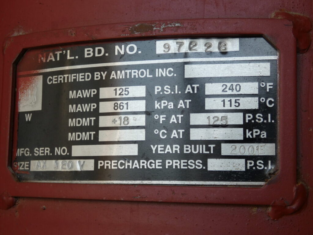 Armstrong Amtrol AX120V Extrol Expansion Tank 125PSI GPM Surplus