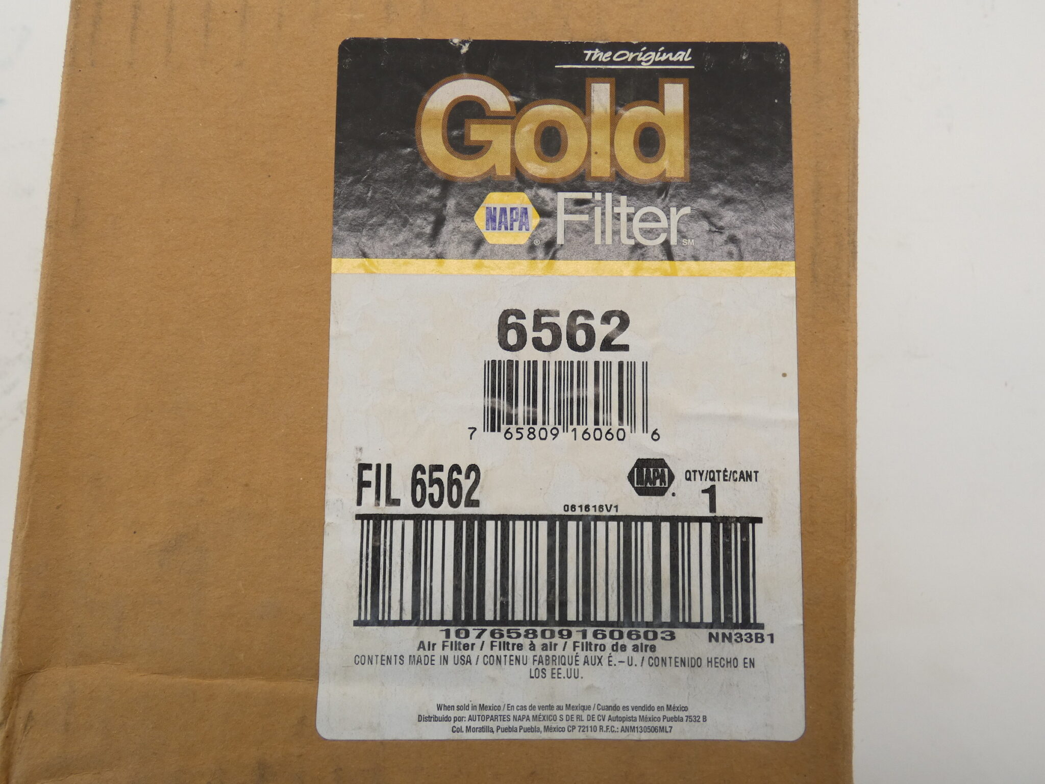 NAPA 6562 Air Filter GPM Surplus