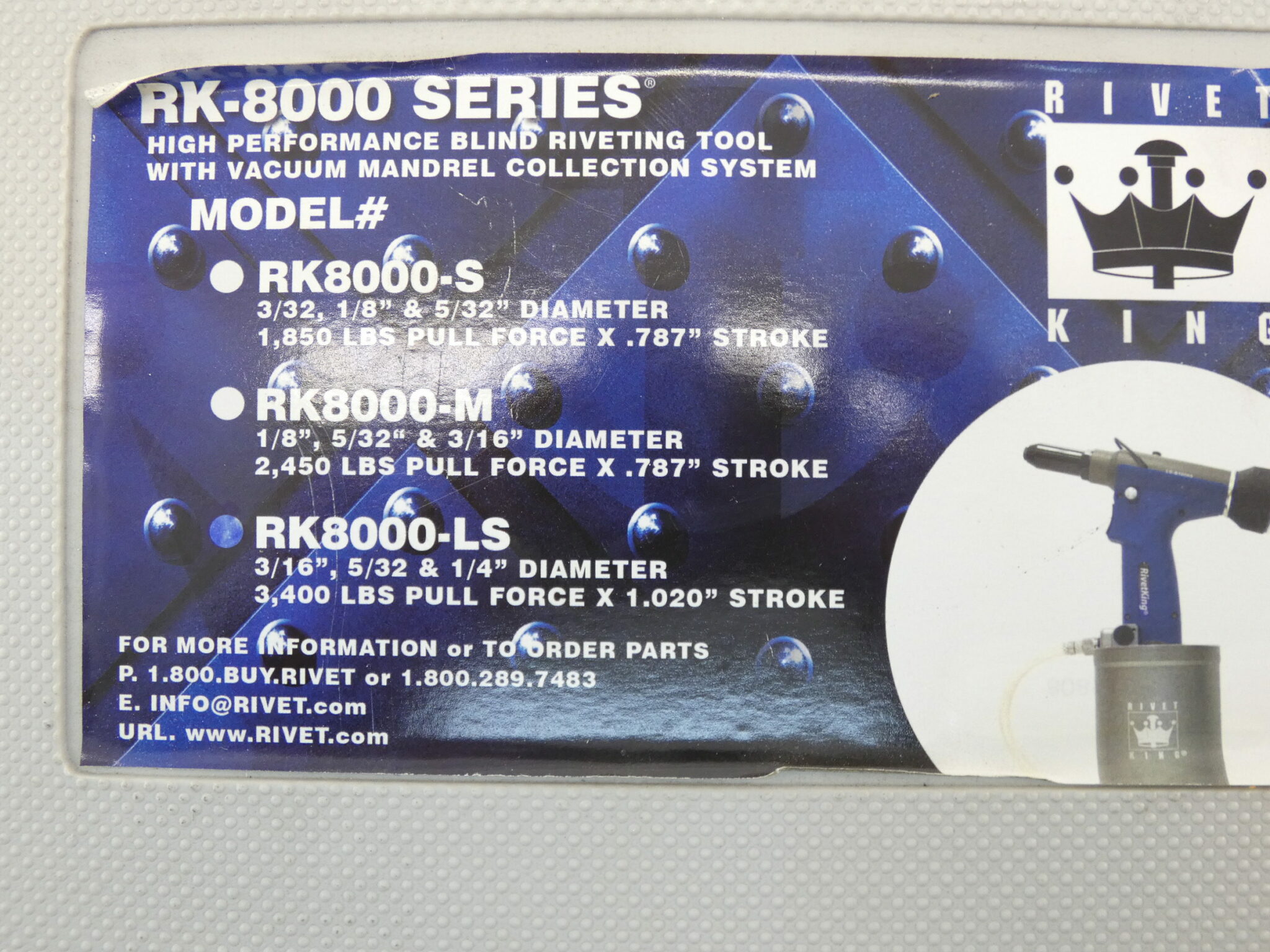 Rivet King RK8000LS Rivet Tool Kit GPM Surplus