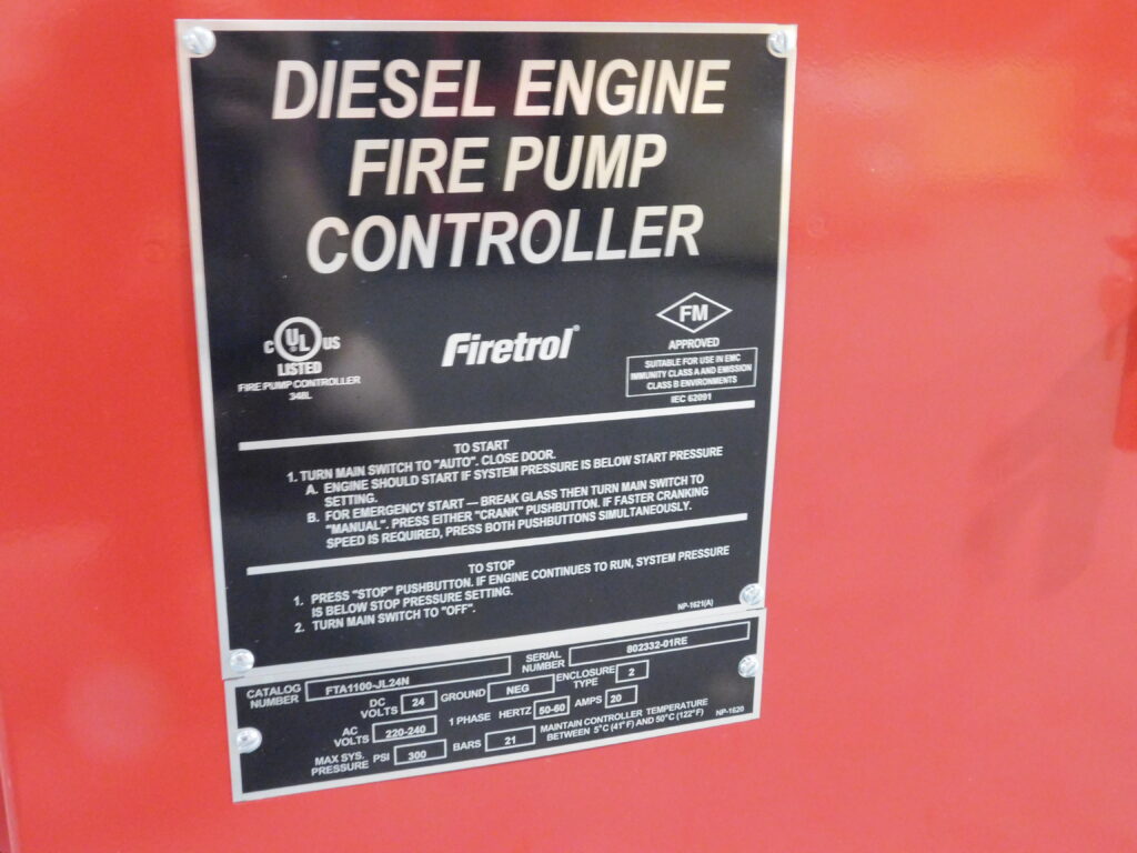 Firetrol FTA1100JL24N Diesel Engine Fire Pump Controller, 1PH, 24VDC