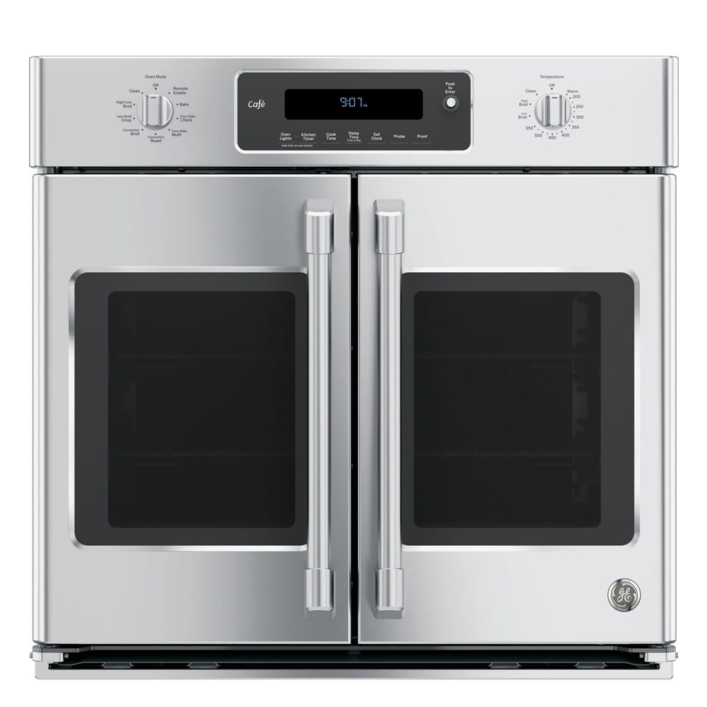 Horno de pared de convección simple de puertas francesas GE Café Series